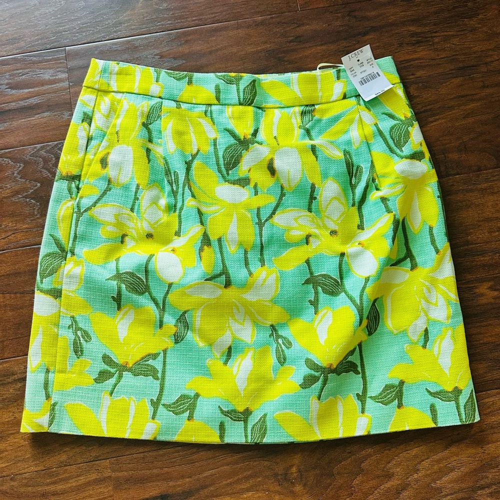 J. Crew Lime Green and Yellow Floral Fabric